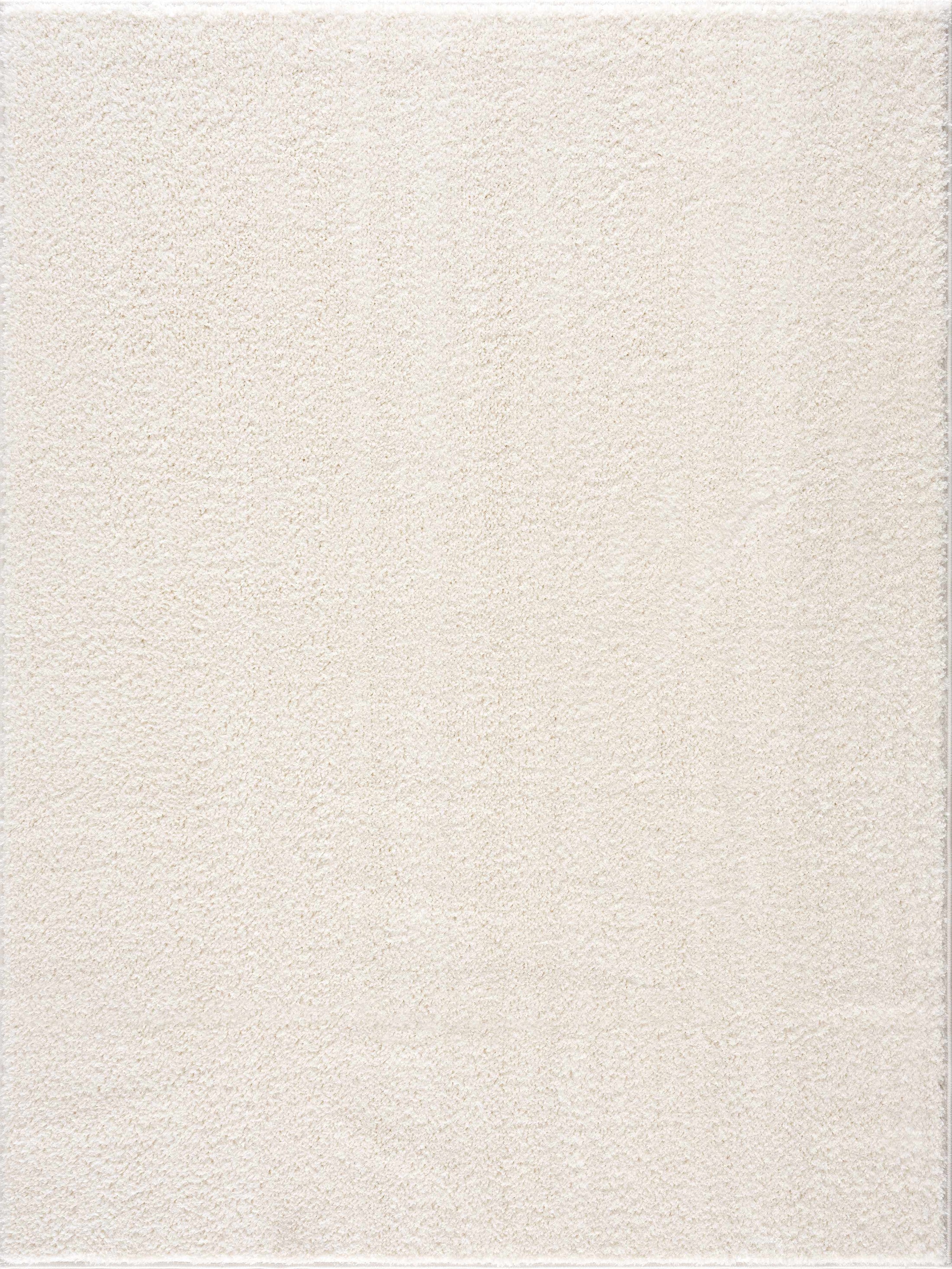 Judy Solid White Washable Shag Rug