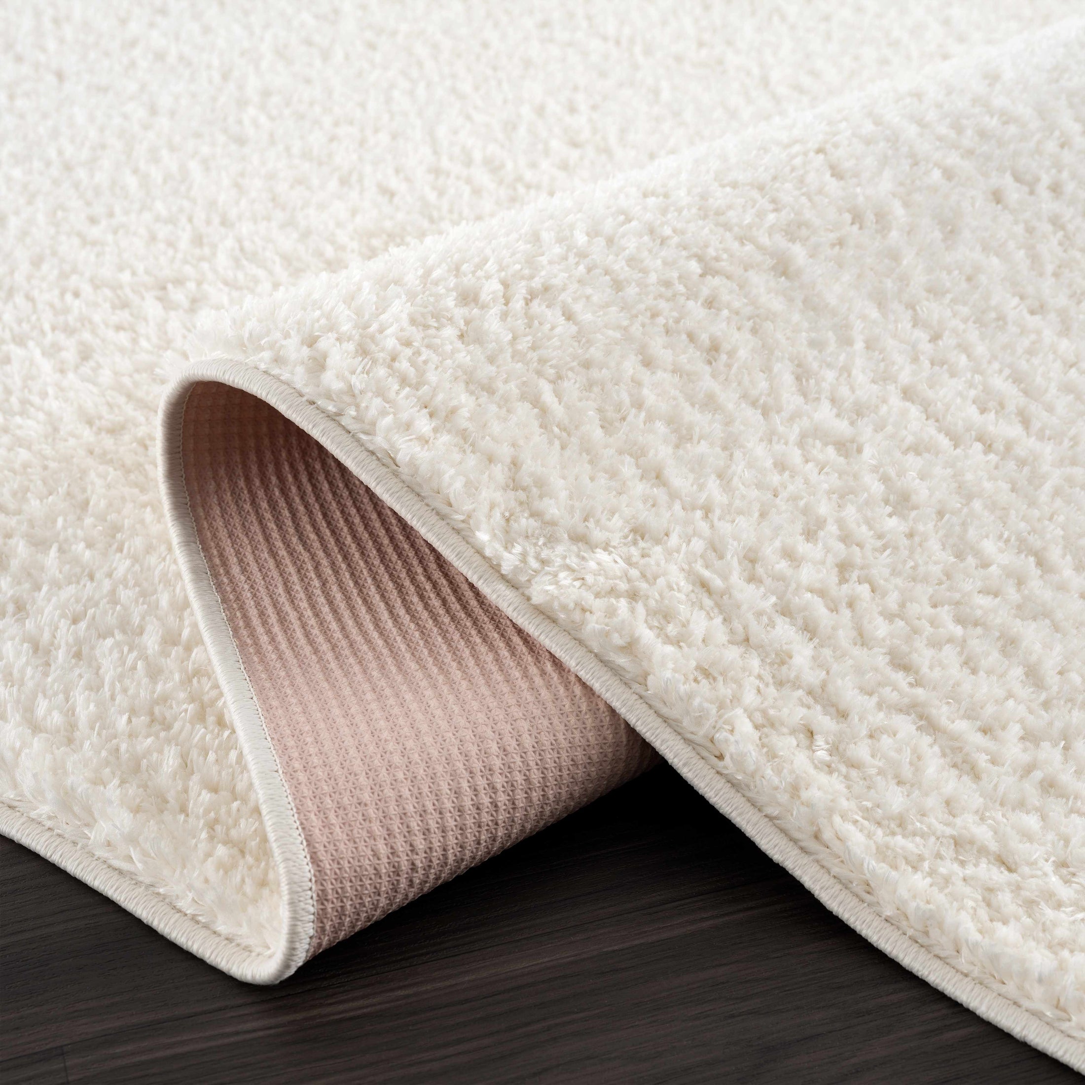 Judy Solid White Washable Shag Rug