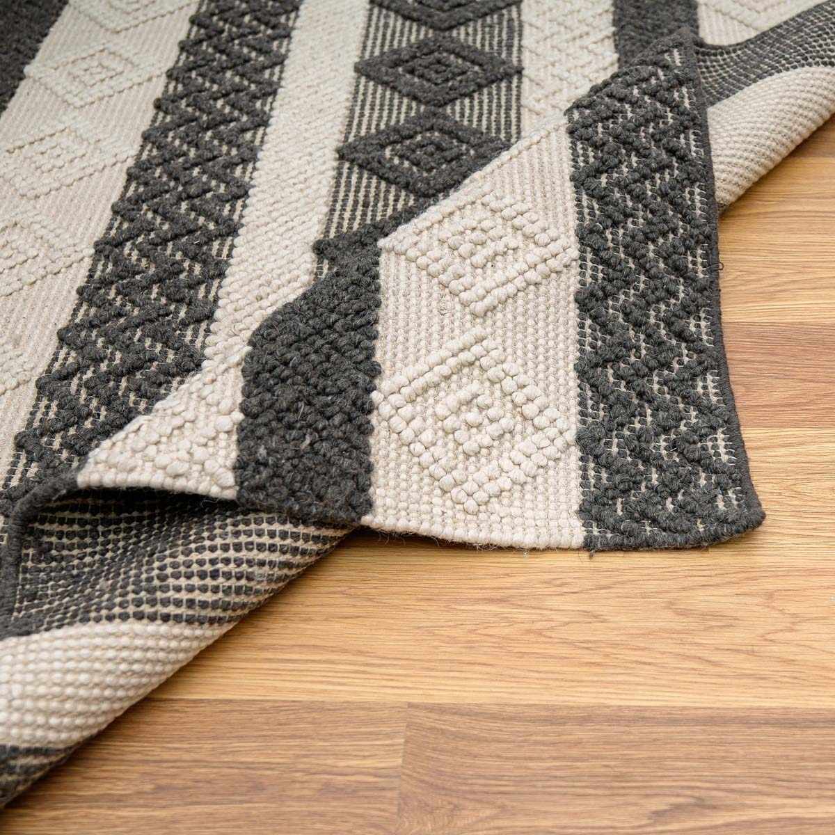 Whittington Black&White Wool Rug - Clearance