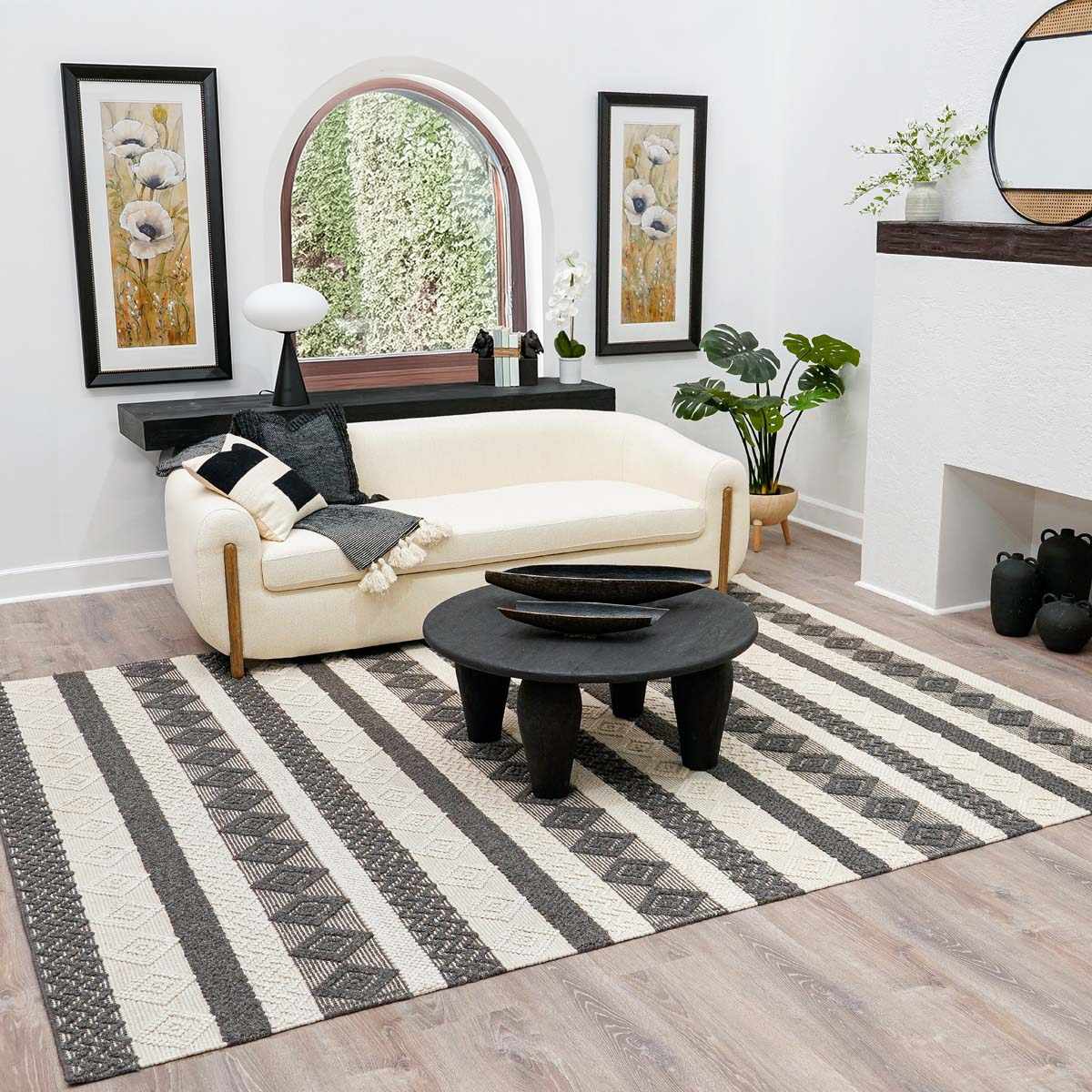 Whittington Black&White Wool Rug - Clearance