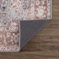 Load image into Gallery viewer, Dauis Brown&Blue Washable Persian Style Rug
