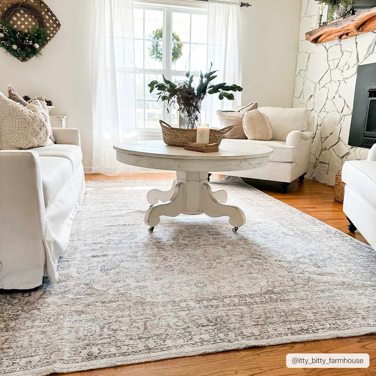 Cream Holi-2301 Washable Area Rug