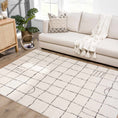 Load image into Gallery viewer, Keanu Off-White Grid Shag Rug - Limited Edition
