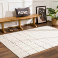 Load image into Gallery viewer, Keanu Off-White Grid Shag Rug - Limited Edition
