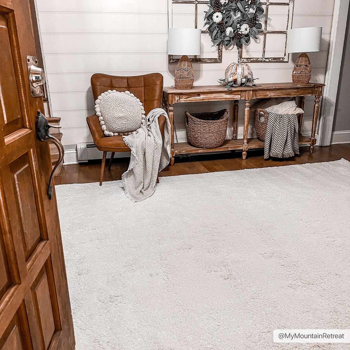 Judy Solid White Washable Shag Rug