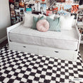 Load image into Gallery viewer, Kieu Black & White Checkered Shag Rug
