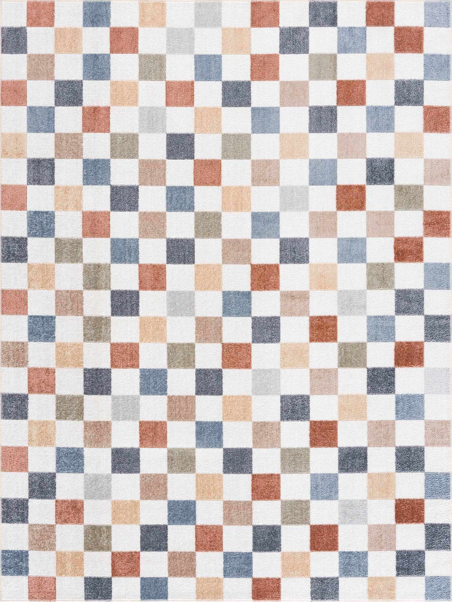 Alie Colorful Checkered Washable Rug