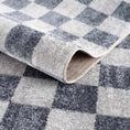 Load image into Gallery viewer, Alie Gray Checkered Washable Area Rug
