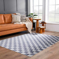 Load image into Gallery viewer, Alie Gray Checkered Washable Area Rug
