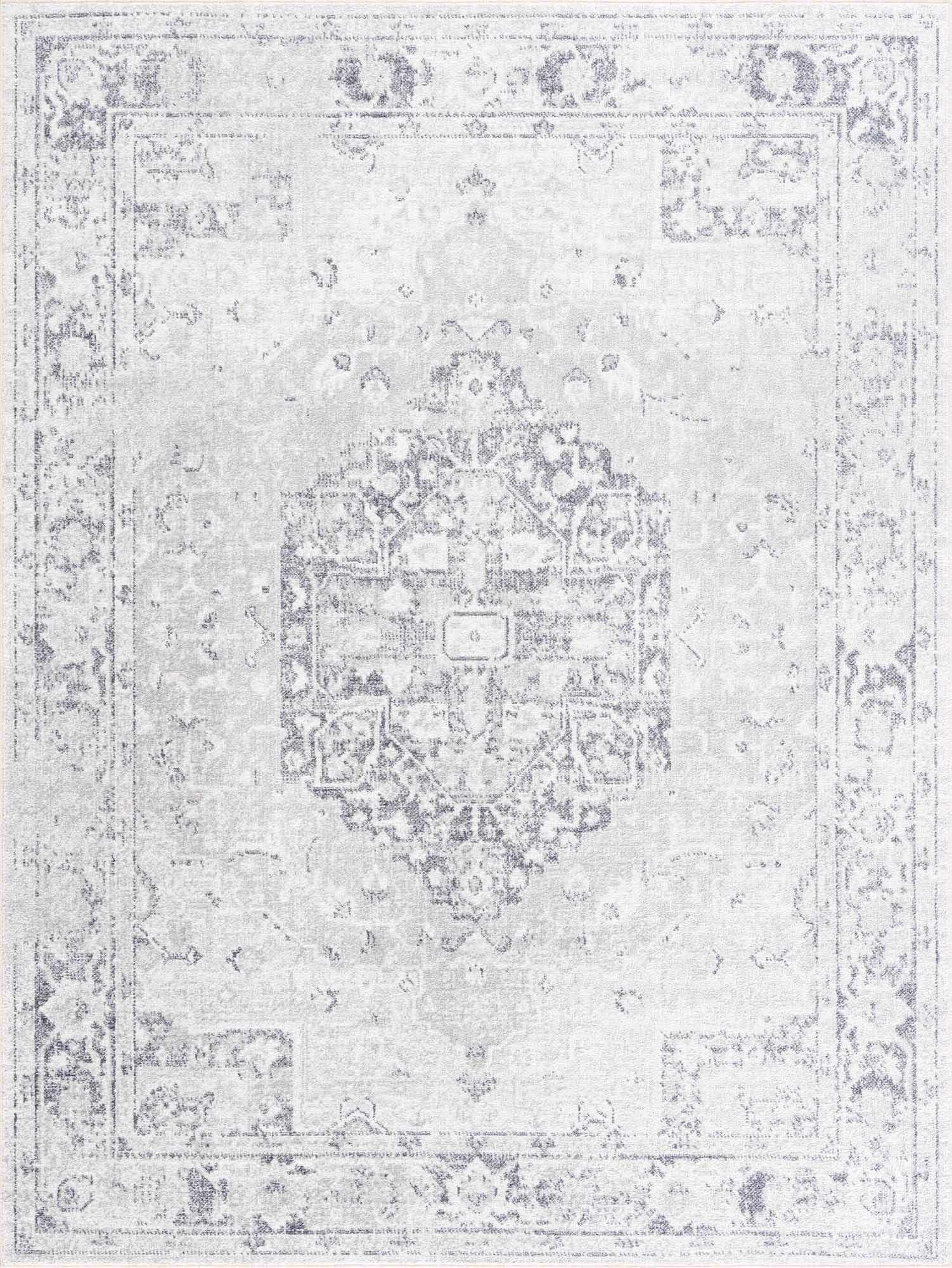 Akram Cream & Antrasit Washable Area Rug