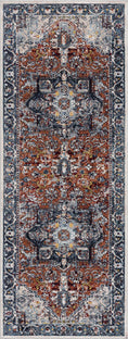 Load image into Gallery viewer, Cabacungan Blue & Rust Washable Area Rug - Clearance
