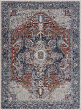 Load image into Gallery viewer, Cabacungan Blue & Rust Washable Area Rug - Clearance
