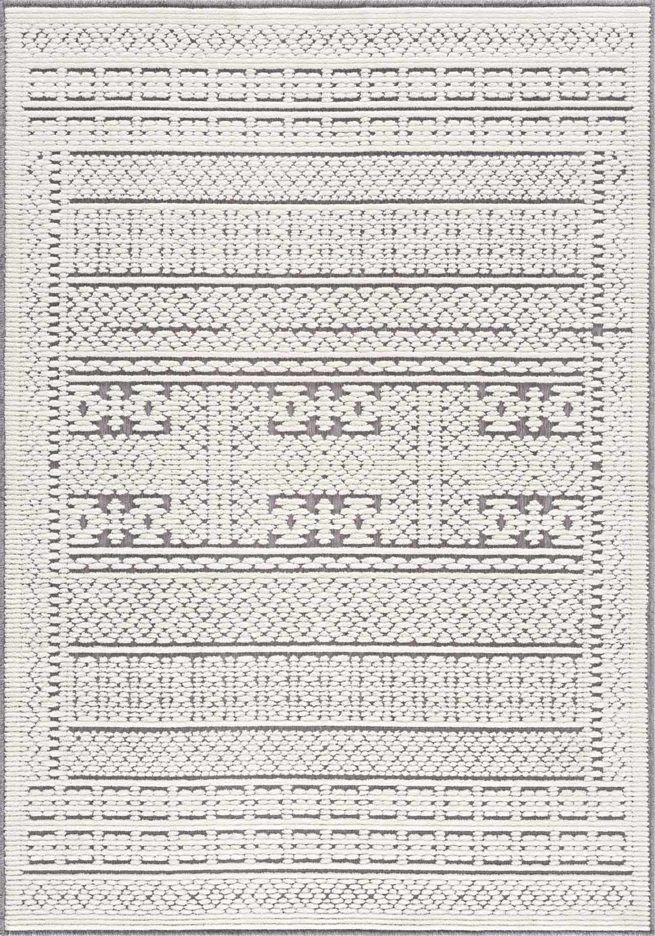 Bahar Cream & Gray Washable Area Rug - Clearance