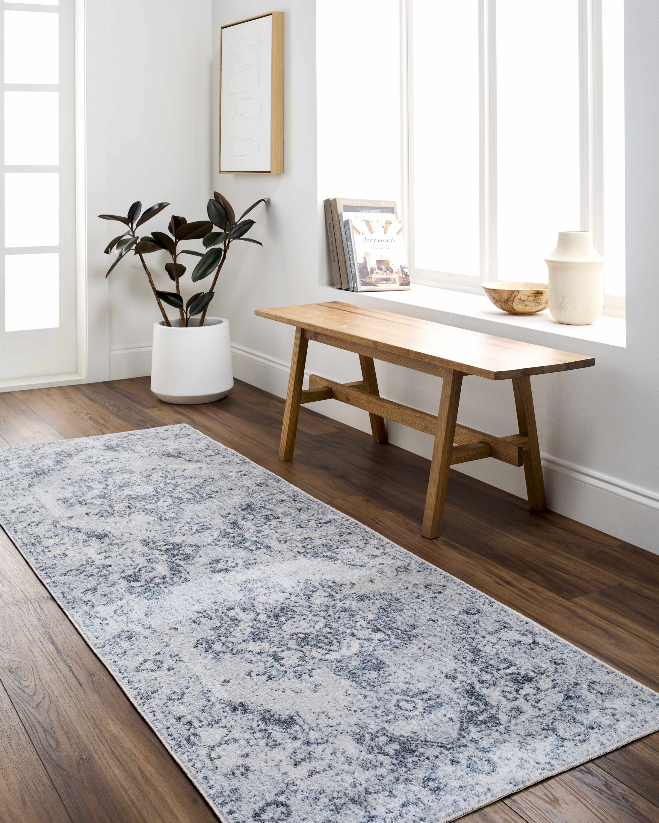 Ankti Aqua Washable Area Rug