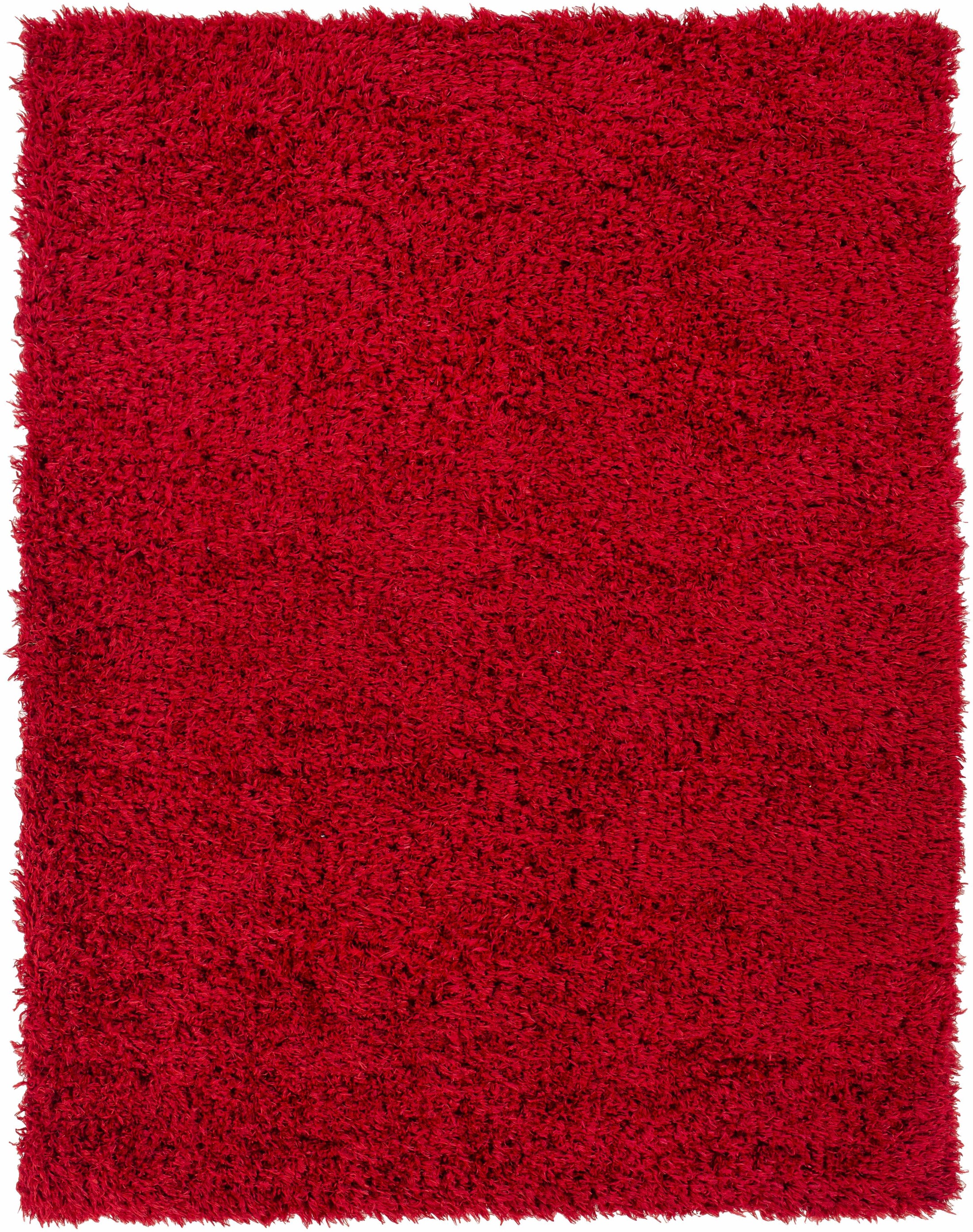 Siari Solid Red Shag Carpet