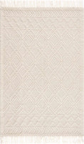 Load image into Gallery viewer, Ramsbury Beige Trellis Wool Rug
