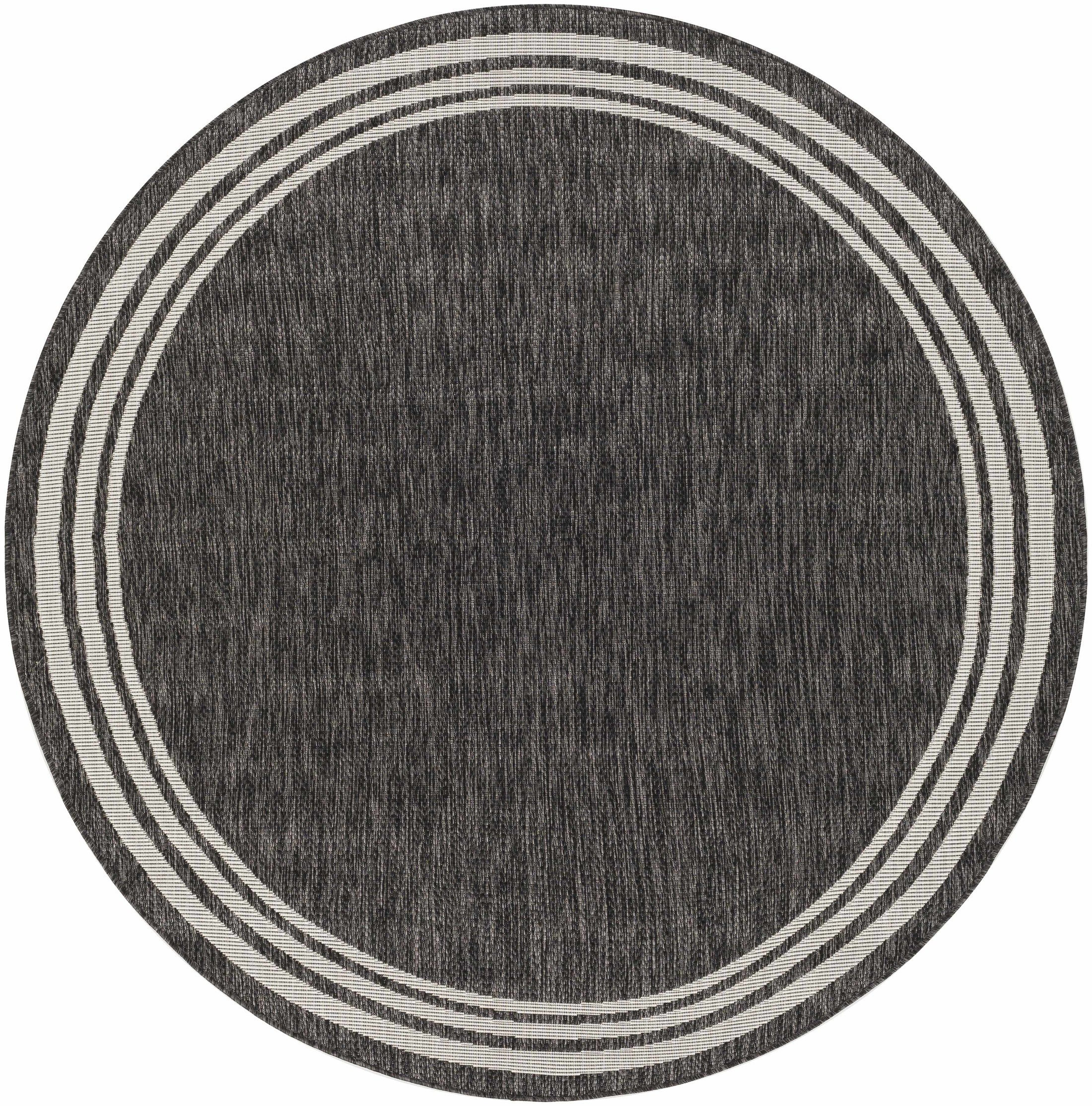 Coonamble Bordered Antrasit Outdoor Rug