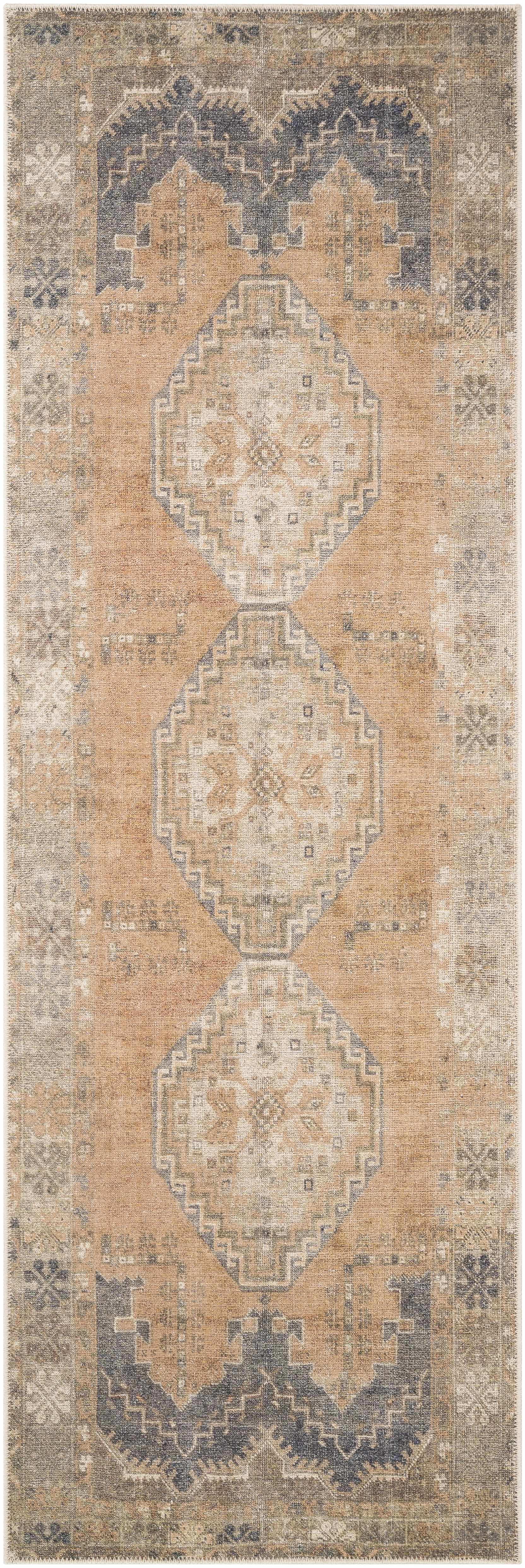 Carrabelle Peach Washable Area Rug - Clearance