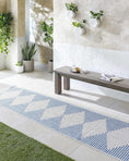 Load image into Gallery viewer, Stephan Blue & Cream Outdoor Rug
