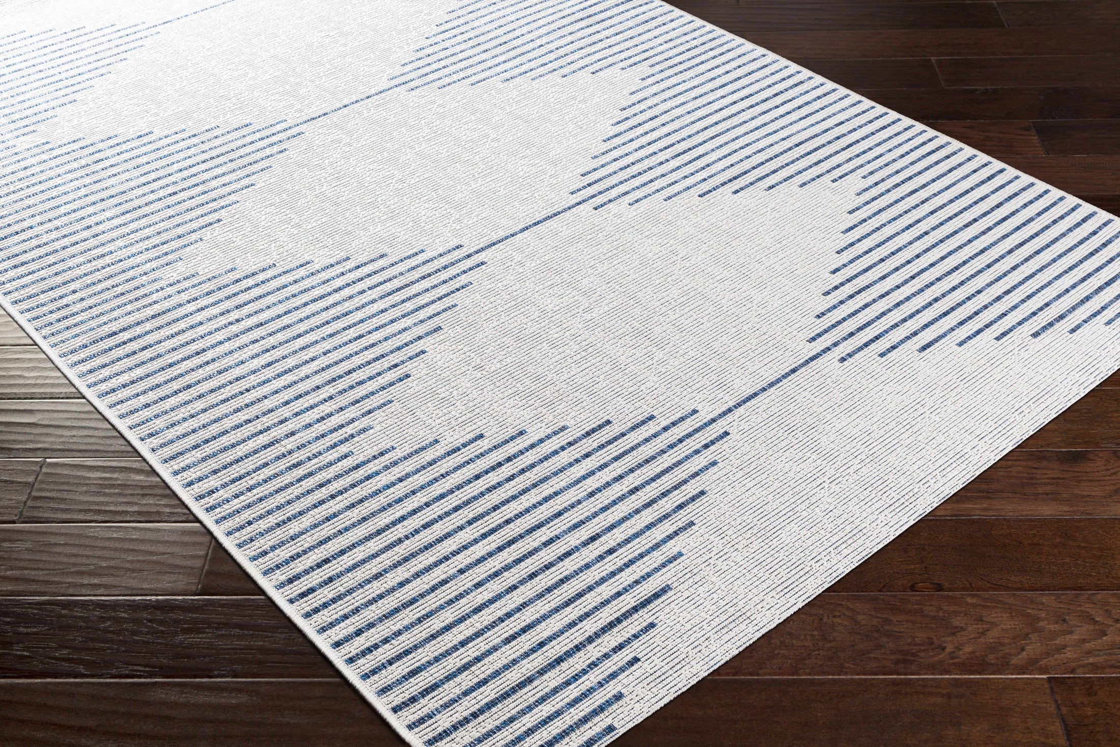 Stephan Blue & Cream Outdoor Rug