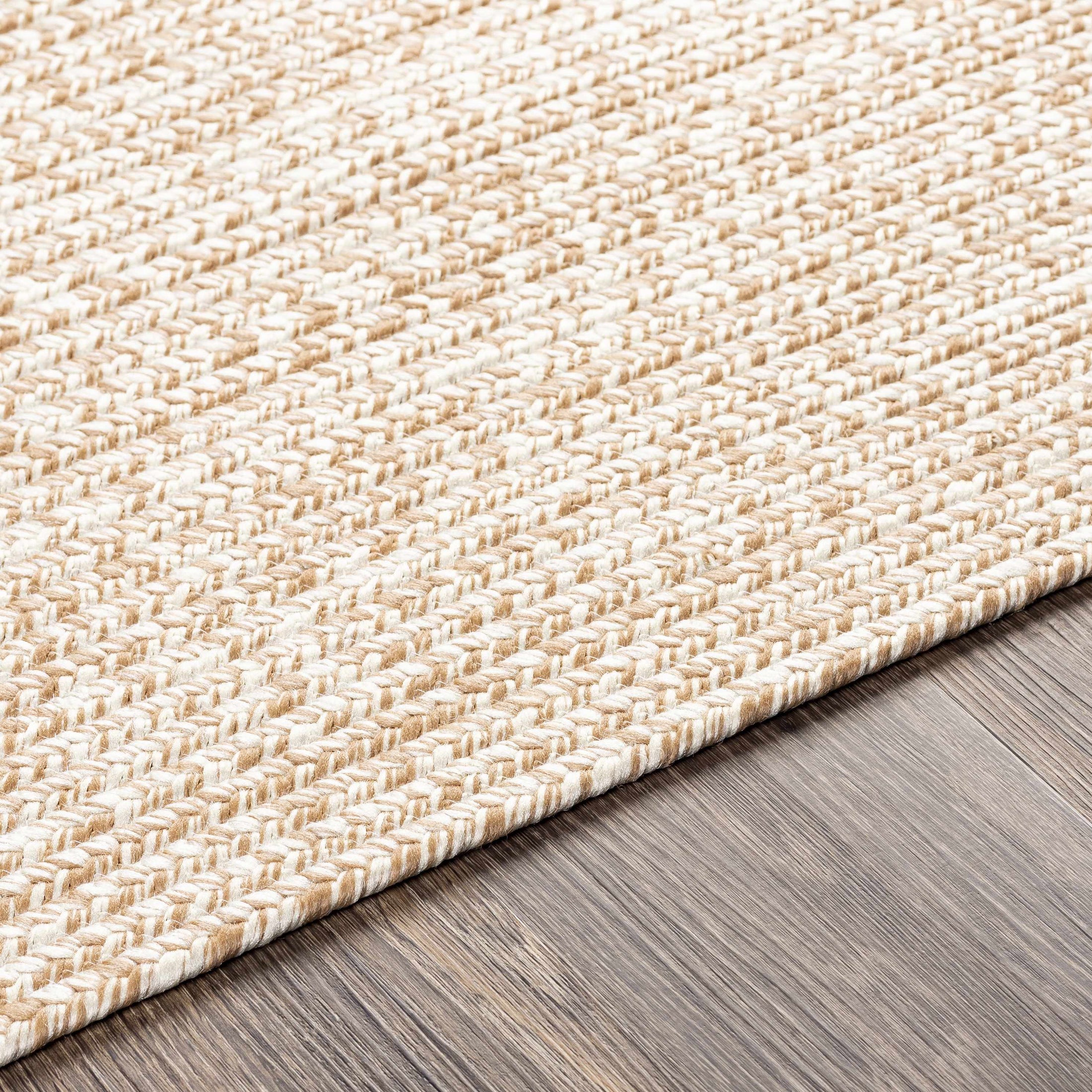 Cream Braided Faux Jute Rug