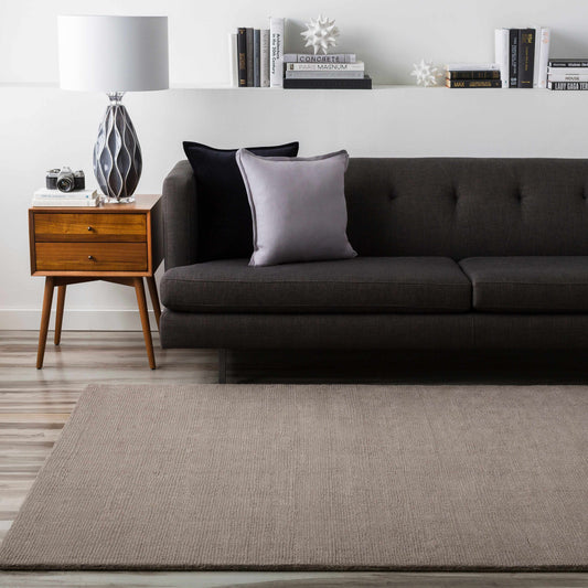 Brockton Solid Wool Gray Area Rug