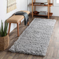 Load image into Gallery viewer, Siari Solid Medium Gray Shag Rug
