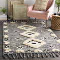 Load image into Gallery viewer, Gardner Cream on Gray Wool Tassel Rug - Clearance
