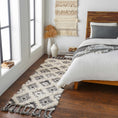 Load image into Gallery viewer, Jarales Cream/Black Tribal Tassel Wool Rug - Clearance
