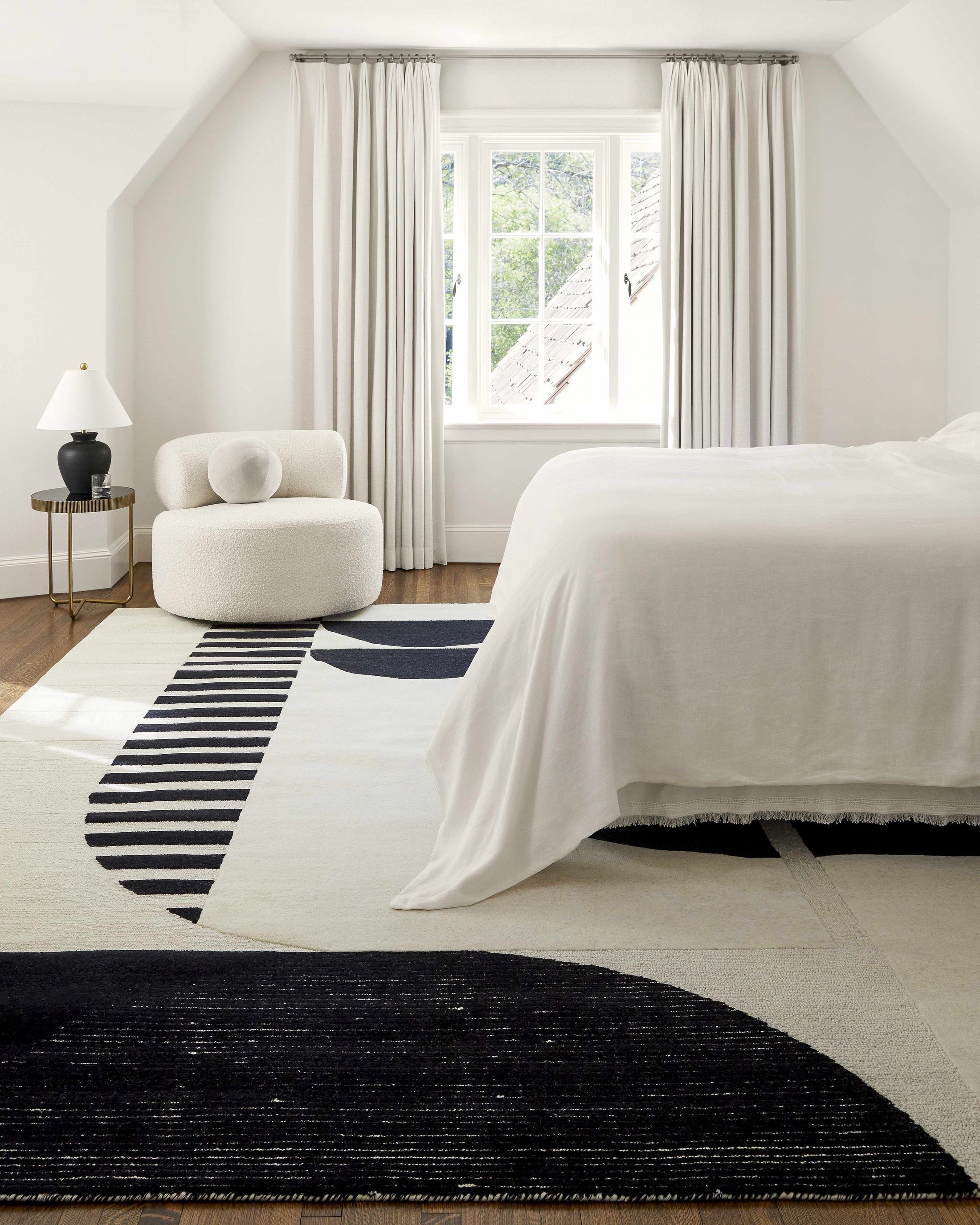 Brooklyn Black&White Modern Wool Rug