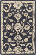 Load image into Gallery viewer, Copen Black Floral Wool Rug
