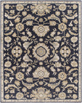 Load image into Gallery viewer, Copen Black Floral Wool Rug
