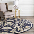 Load image into Gallery viewer, Copen Black Floral Wool Rug
