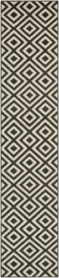 Load image into Gallery viewer, Spilsby Black Trellis Outdoor Rug
