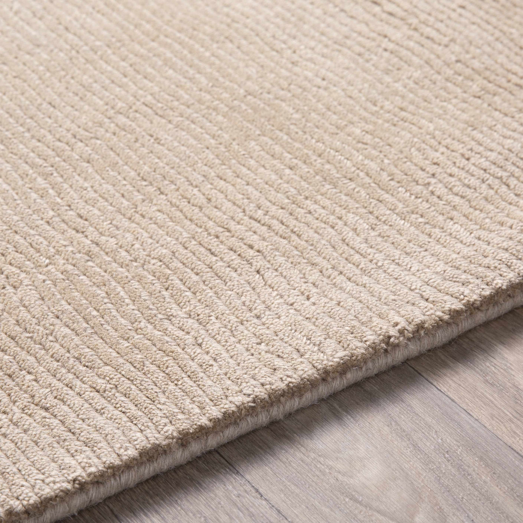 Brockton Solid Tan Wool Rug