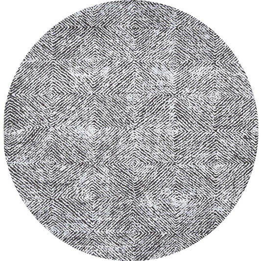 Contemporary Lauro in Grey : Round Rug