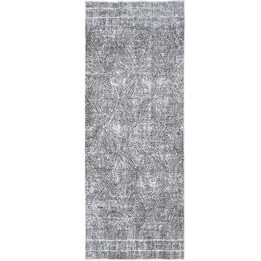 Contemporary Lauro in Grey : Runner Rug