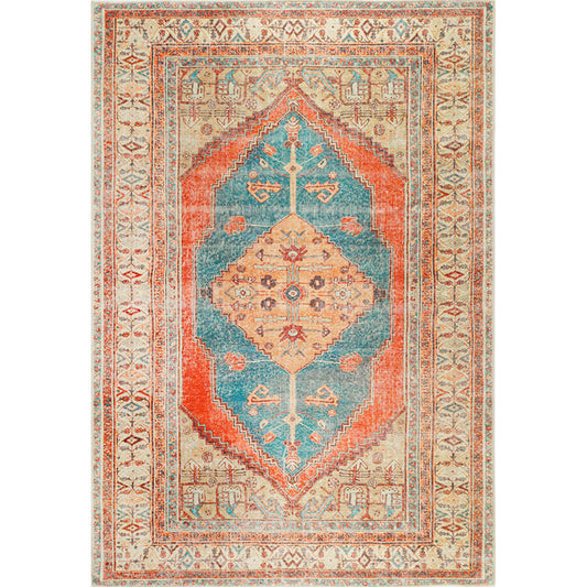 Distressed Louvre Rustic Blue Rug main